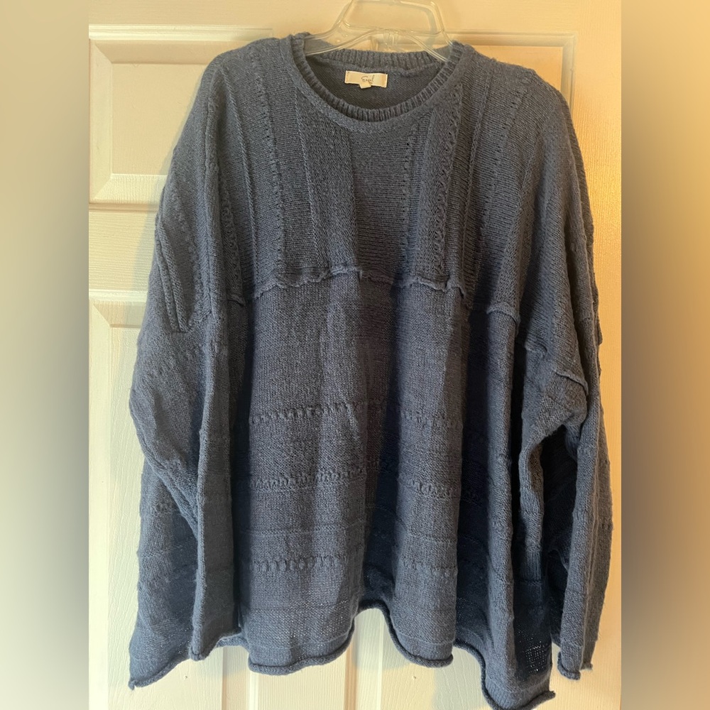 Easel Women's Blue Crew Neck Sweater